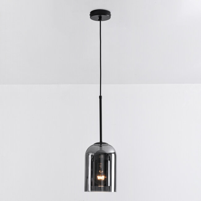 Pendant light Topel bell jar shape - smoked glass