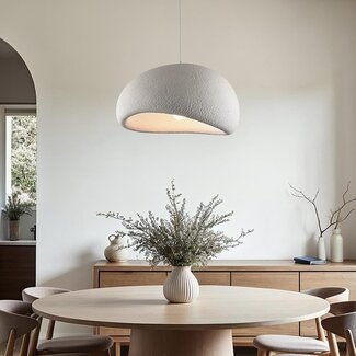 Wabi-Sabi Urban Stone pendant lamp with White Stone effect - 48 x 38 cm