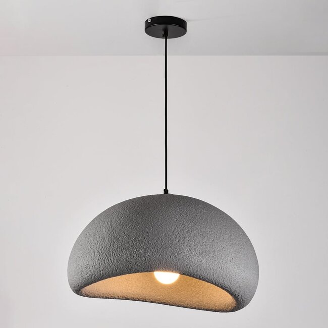 Wabi Sabi pendant light Urban Stone with grey stone pattern - 48 x 38 cm