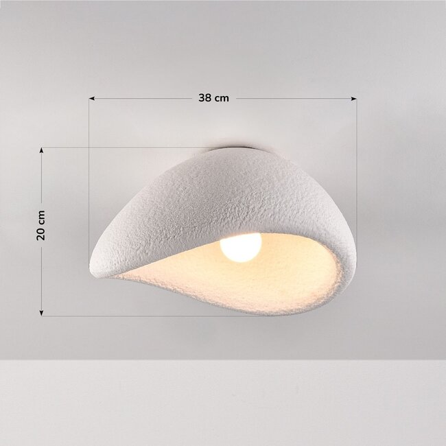 Wabi-Sabi ceiling lamp Concrete Aura 38 x 30 cm Stone effect - White