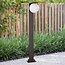 Standing outdoor lamp, brown with opal white polycarbonate shade - Mesia