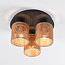 3-light bohemian ceiling lamp with woven rope - Canna