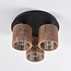 3-light bohemian ceiling lamp with woven rope - Canna