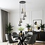 Imme 5-light pendant light  - gold with smoked glass