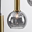 Imme 5-light pendant light  - gold with smoked glass