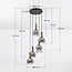 Designer pendant light Imme gold with smoked glass, 5-light