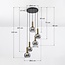 Imme 5-light pendant light  - gold with smoked glass