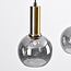 Imke pendant lamp in Black with Gold details and smoked glass, 4 light