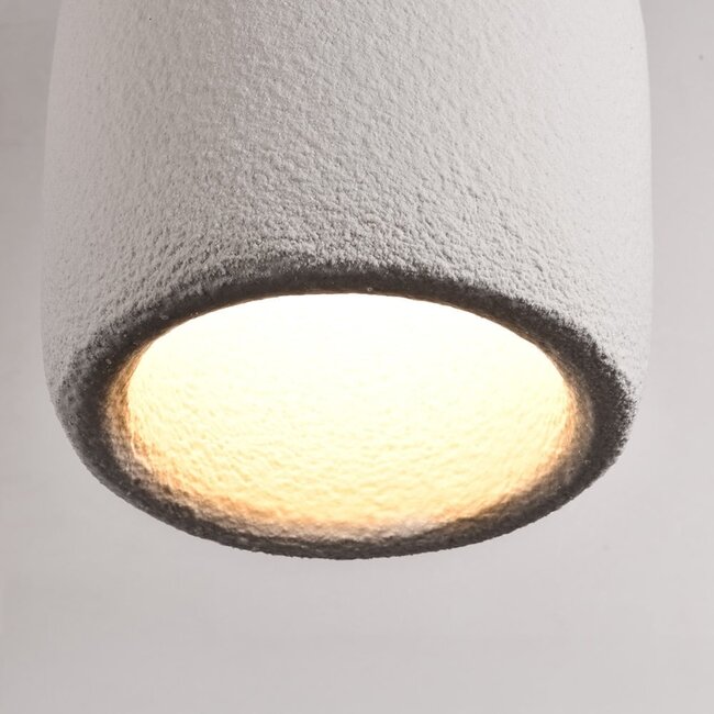 Minimalist Wabi-Sabi Hikari pendant lamp with stone effect Ø31 cm - White