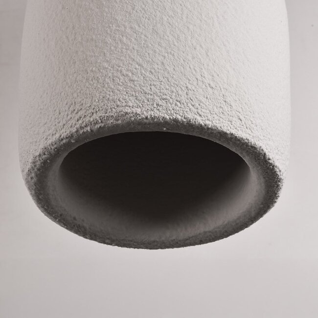 Minimalist Wabi-Sabi Hikari pendant lamp with stone effect Ø31 cm - White