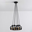 7-light Black pendant lamp with smoked glass - Ventura