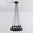 7-light Black pendant lamp with smoked glass - Ventura