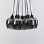 7-light Black pendant lamp with smoked glass - Ventura