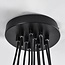 Ventura 12-light pendant light - black with smoked glass