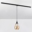 1-phase track pendant light Noi with teardrop amber glass