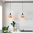 1-phase rail pendant lamp Nya with Amber glass - round