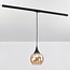 1-phase rail pendant lamp Nya with Amber glass - round