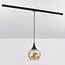 1-phase rail pendant lamp Nya with Amber glass - round