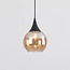 1-phase track pendant light Nya with round amber glass
