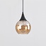 1-phase rail pendant lamp Nya with Amber glass - round