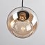 1-phase rail pendant lamp Nya with Amber glass - round