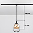 1-phase rail pendant lamp Nya with Amber glass - round