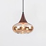 1-phase rail pendant lamp Nill with Amber glass and dark wood effect - wide glass