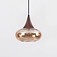 1-phase rail pendant lamp Nill with Amber glass and dark wood effect - wide glass