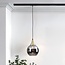 1-phase track pendant light Nya gold, round smoked glass with mirror effect