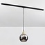 1-phase track pendant light Nya gold, round smoked glass with mirror effect