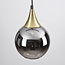 1-phase track pendant light Nya gold, round smoked glass with mirror effect