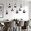 Black pendant lamp with smoked glass, 8-light - Loic