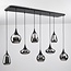 Loic 8-light pendant light - black with smoked glass