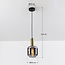 Modern black and golden pendant lamp with smoked glass - Appeso