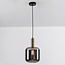 Basso 1-light pendant light - black and gold with smoked glass