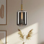 Modern pendant lamp in black and gold with smoked glass - Sofito