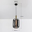 Modern pendant lamp in black and gold with smoked glass - Sofito