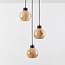 3-light pendant lamp in Matt black with marble look - Marmore