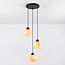 3-light pendant lamp in Matt black with marble look - Marmore