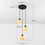 3-light pendant lamp in Matt black with marble look - Marmore