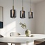 3-light Black with Golden pendant lamp with smoked glass - Teto