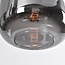 3-light black with gold pendant lamp with smoked glass - Teto