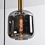 Black Designer lighting pendant lamp with smoked glass and Gold details, 5-light - Cinque