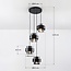 Modern pendant lamp in black with smoked glass, 4-light - Fynna