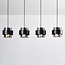 Faey 4-light pendant light - black with smoked glass