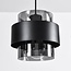 Faey pendant lamp in Black with smoked glass, 4-light