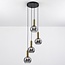 Imme 4-light pendant light - gold with smoked glass