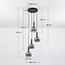 Imme 4-light pendant light - gold with smoked glass