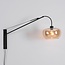 Wall light Dasha black with swivelling, extendable arm and Amber glass
