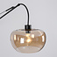Wall light Dasha black with swivelling, extendable arm and Amber glass